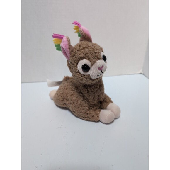 Frankford Candy 8" Baby Llama Alpaca Colorful Ears Shaggy Stuffed Animal Plush - Picture 1 of 4